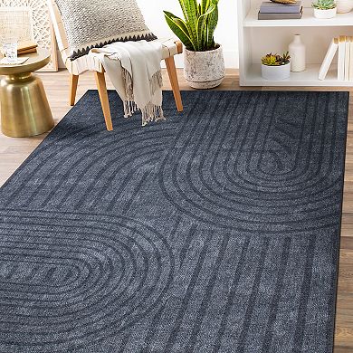 World Rug Gallery Contemporary Lines Machine Washable Area Rug