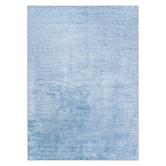 World Rug Gallery Contemporary Distressed Stripe Machine Washable Area Rug