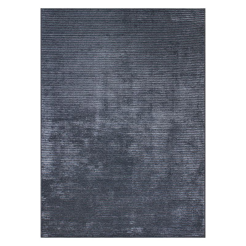 World Rug Gallery Contemporary Distressed Stripe Machine Washable Area Rug, Grey, 10X14 Ft