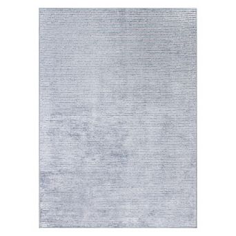 World Rug Gallery Contemporary Distressed Stripe Machine Washable Area Rug