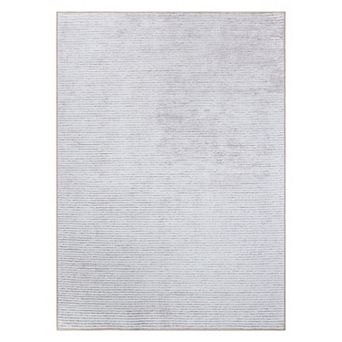 World Rug Gallery Contemporary Distressed Stripe Machine Washable Area Rug