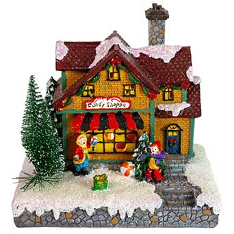 6.7" Kids Playing LED Lighted Christmas Candy Shoppe Village Building