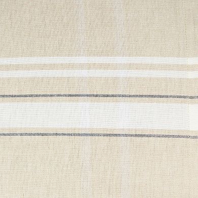 60" x 120" White and Beige Rectangle Cotton Tablecloth