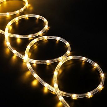 Warm White LED Outdoor Flexible Christmas Rope Light Set 18ft