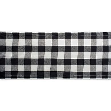 14" x 72" Black and White Buffalo Checkered Pattern Rectangular Table Runner