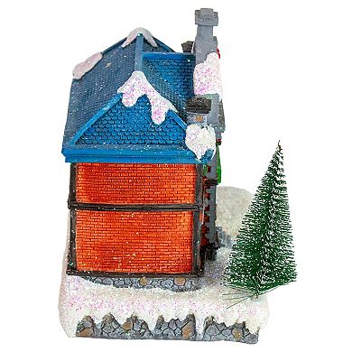 7" Red LED Lighted Post Office Christmas Village Decoration