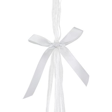 11.75" Pastel Pink Green and White Floral Striped Spring Easter Egg Cluster Hanging Decoration