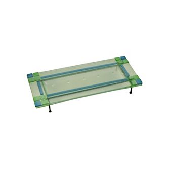 16" Green and Blue Sidewing Oil Contemporary Candle Holder