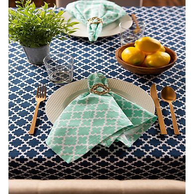 104" Navy Blue Cotton Lattice Tablecloth