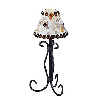 12" Brown and Black Seafoam Glass Votive Candle Holder