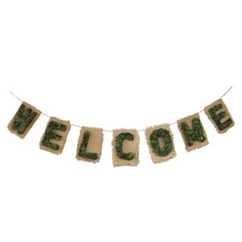 6' Brown and Green "Welcome" Hanging Wall Decor