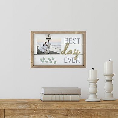 Framed "Best Day Ever" with Photo Clip Wall Art 11.75"