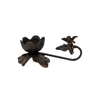 7" Brown Angel Holding Violin Contemporary Candle Holder