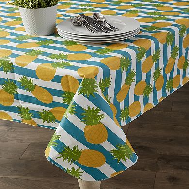 70" Round Pineapple Vinyl Tablecloth