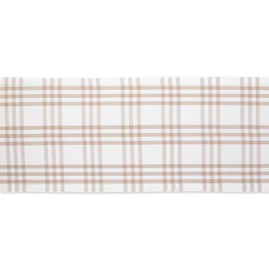 72" Table Runner with Brown Checkered Design
