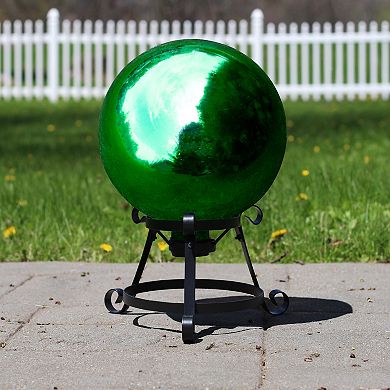 10" Emerald Green Shiny Outdoor Garden Gazing Ball