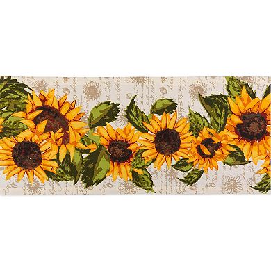 72" Yellow and Green Sunflowers Printed Rectangular Table Runner