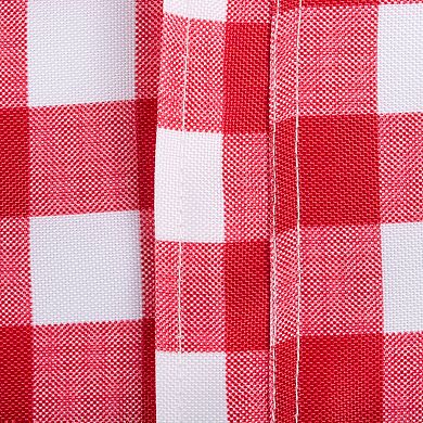 Red and White Checkered Pattern Outdoor Round Tablecloth with Zipper 60”
