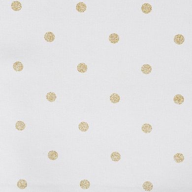 72" White and Gold Rectangular Polka Dot Table Runner