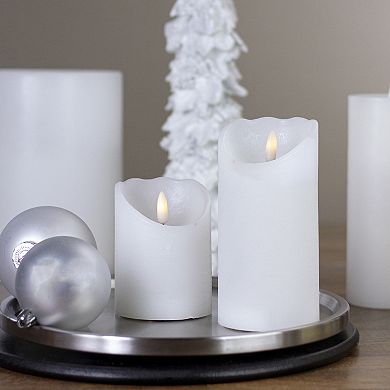 6" LED White Flameless Pillar Christmas Décor Candle
