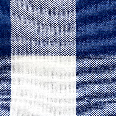 40" White and Navy Blue Buffalo Checkered Square Tablecloth