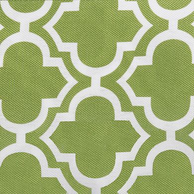 84" Green and White Lattice Outdoor Rectangular Tablecloth