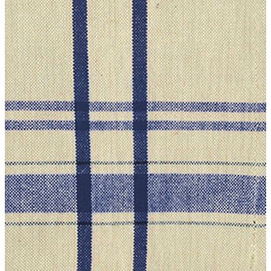 Nautical Blue and Ivory French Striped Pattern Rectangular Tablecloth 60" x 84"