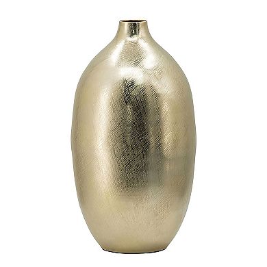 18.5" Gold Solid Contemporary Transitional Decorative Vase - Large