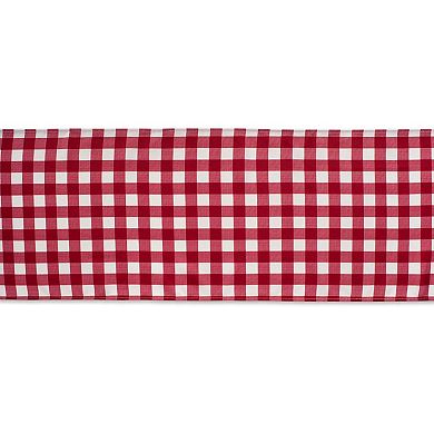 72" Red and White Checkered Outdoor Rectangular Table Runner