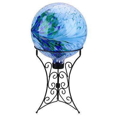 11.25" Black Ornate Standing Outdoor Garden Gazing Ball Stand