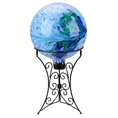 11.25" Black Ornate Standing Outdoor Garden Gazing Ball Stand