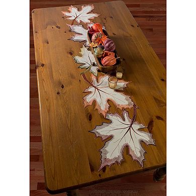 60" Maple Leaves Printed Fall Harvest Table Runner