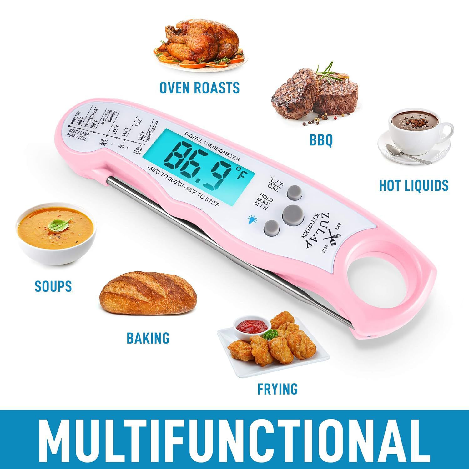 Zulay Instant Read Food Thermometer - Thumbnail 5