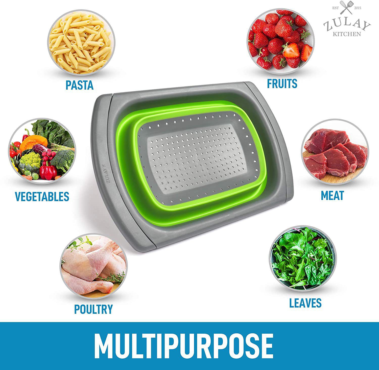 Zulay Kitchen Collapsible Colander - Thumbnail 3