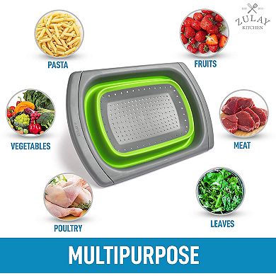Zulay Kitchen Collapsible Colander With Extendable Handles