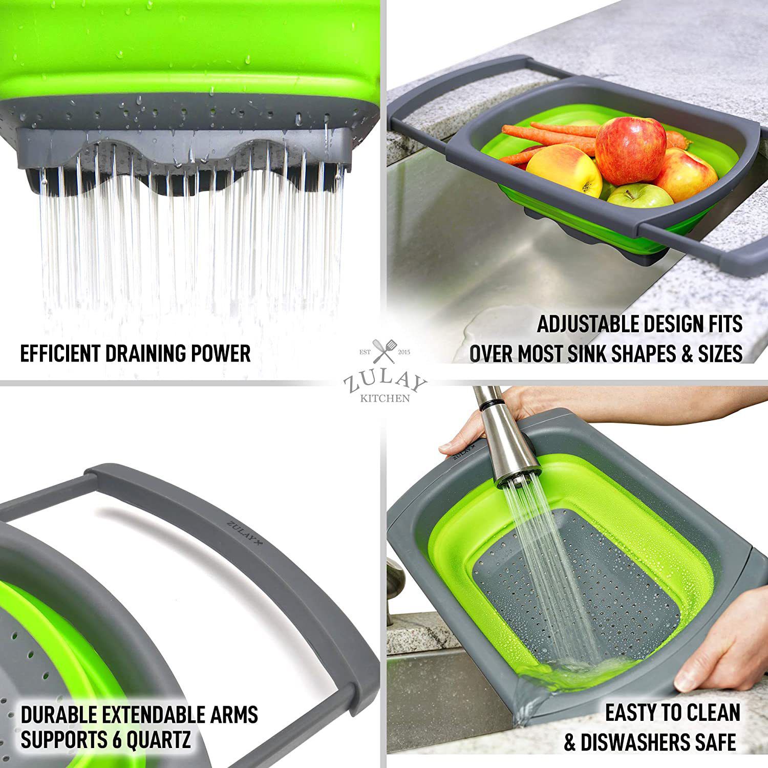 Zulay Kitchen Collapsible Colander - Thumbnail 5