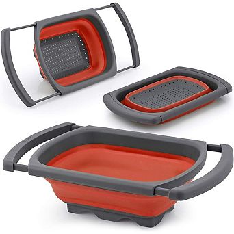 Zulay Kitchen Collapsible Colander With Extendable Handles