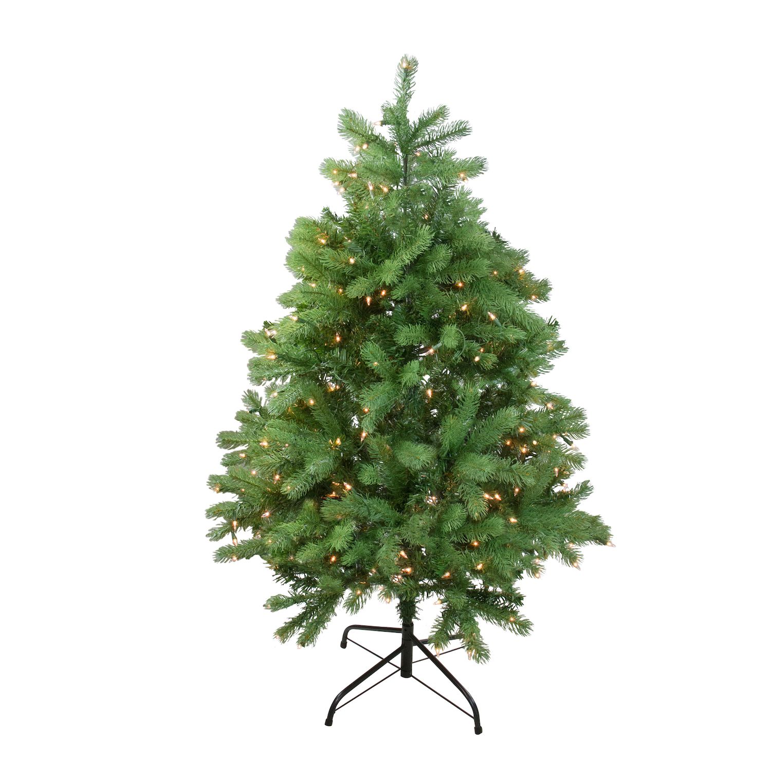 4.5 ft Pre-Lit Flocked Halifax Fir Tree 250 Clear Incandescent Lights, Size: 4.5