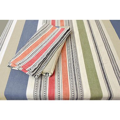 104" x 60" Subtle Colored Striped Rectangular Tablecloth