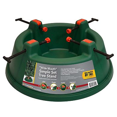 Green Wide Mouth Simple Set Live Christmas Tree Stand -Hold Trees Up To 8ft
