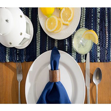 14" x 72" Blue Chindi Table Runner