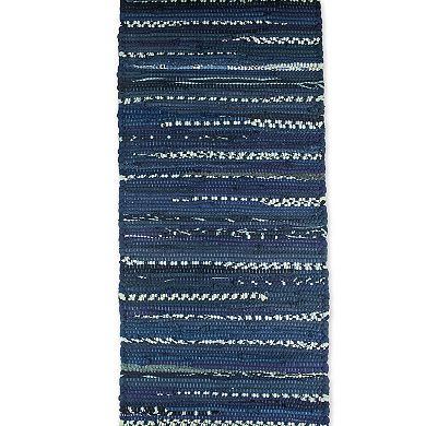 14" x 72" Blue Chindi Table Runner