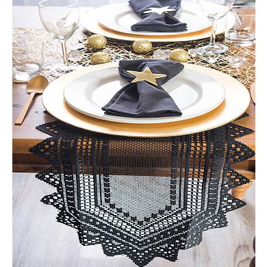 Elegant Black Lace Table Runner 14 x 72"