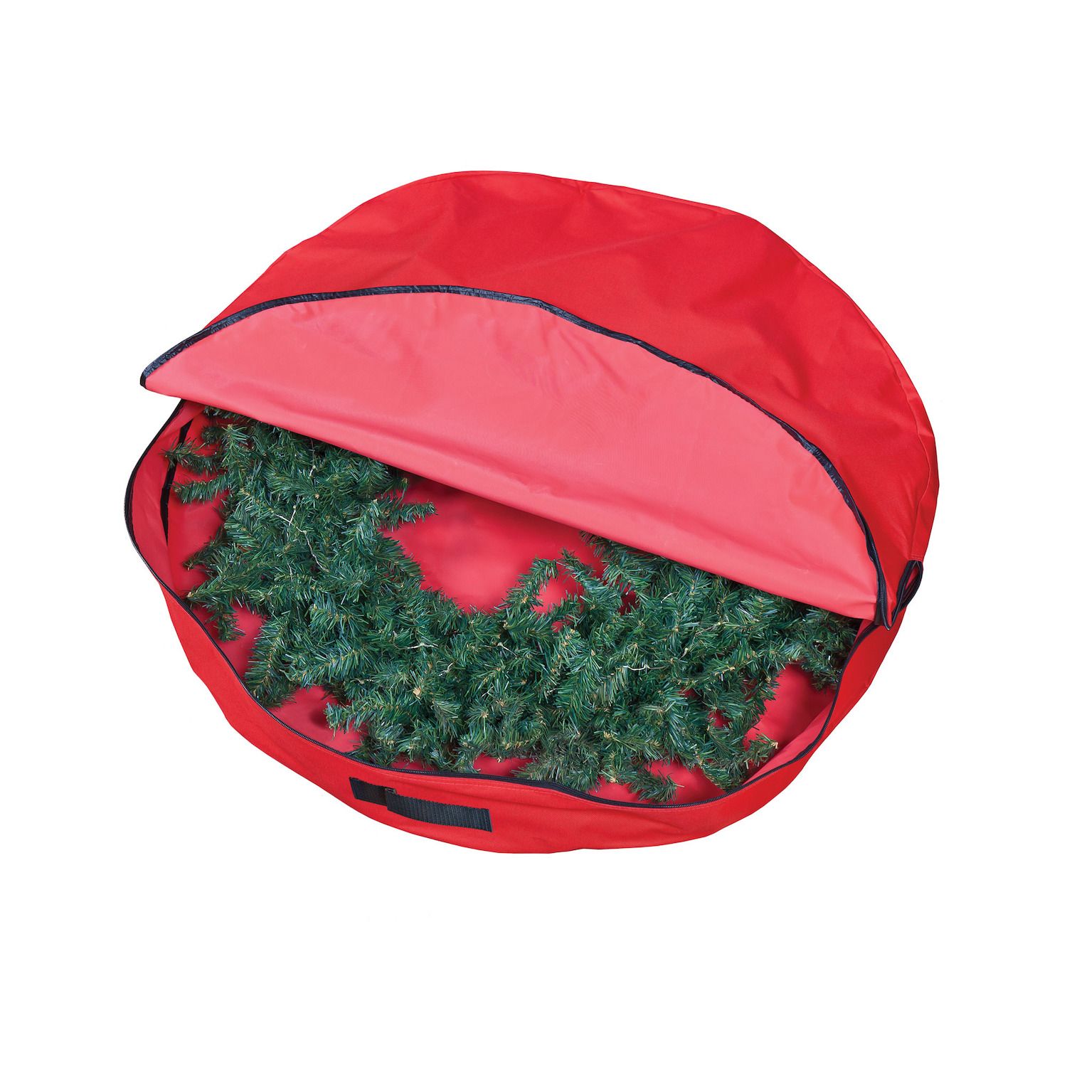 Yescom Premium Christmas Wreath Storage Bag 30" Protect Artificial Wreaths, Dual Zipper, Durable Handles & Card Slot, Tear-Resistant