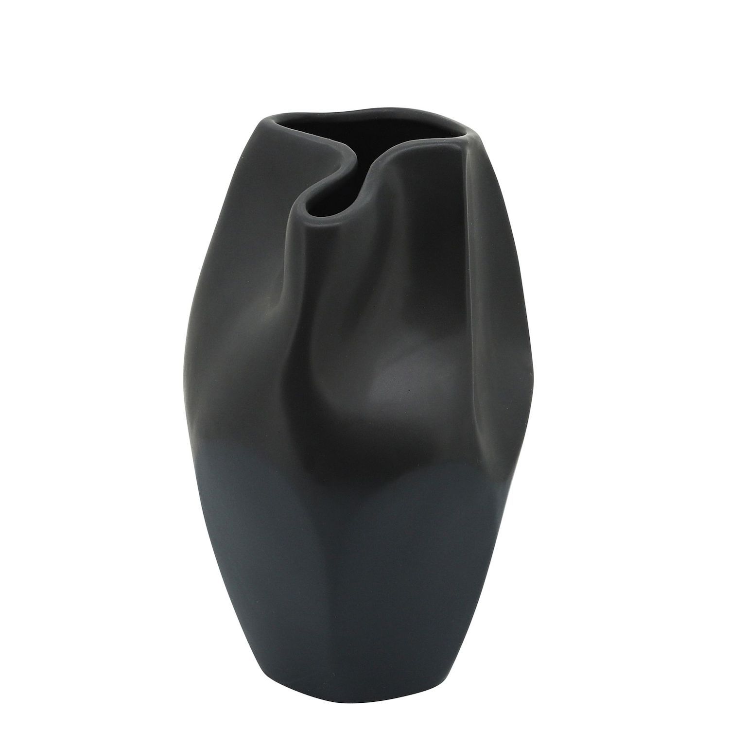 10 Solid Black Abstract Ceramic Vase   6140745