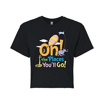 Juniors' Dr. Seuss Places You'll Go Cropped Tee