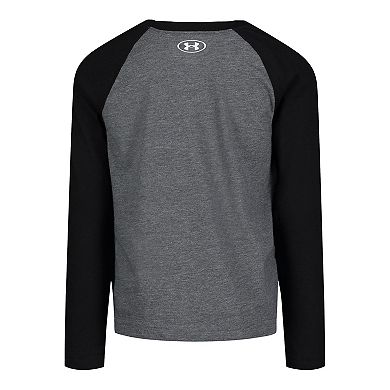 Boys 4-8 Under Armour Varsity Wordmark Long Sleeve Raglan Tee