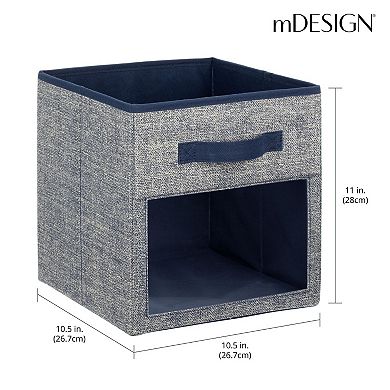 mDesign Fabric Nursery Storage Cube with Front Window, 4 Pack