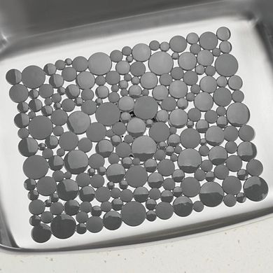 mDesign Plastic Kitchen Sink Protector Set, Bubble Design, Set of 3