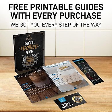 Zulay Kitchen High Powered Double Whisk Milk Frother Handheld Mixer with Improved Motor